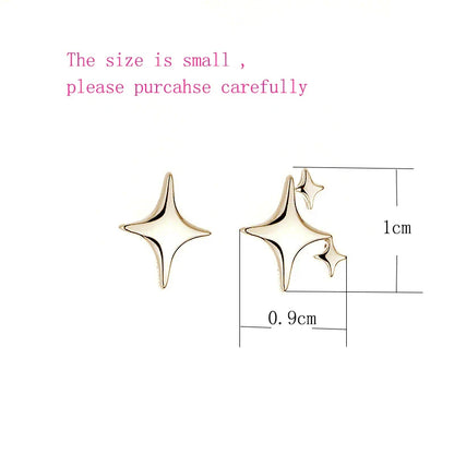 VENTFILLE Gold Star Stud Earrings | Asymmetrical 925 Silver Fashion Jewelry for Women