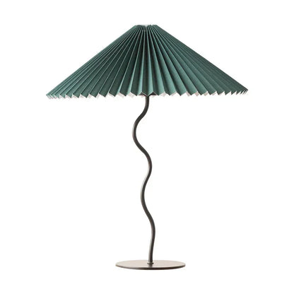 Lampe de table style rétro plissée, abat-jour parapluie, nordique médiéval coréen, pour chambre principale, lampe de chevet pivotante en fer forgé, livraison directe.