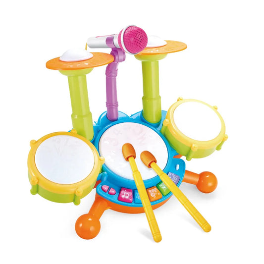 Batería de Juguete con Micrófono para Niños de 1 a 3 años con Luces
