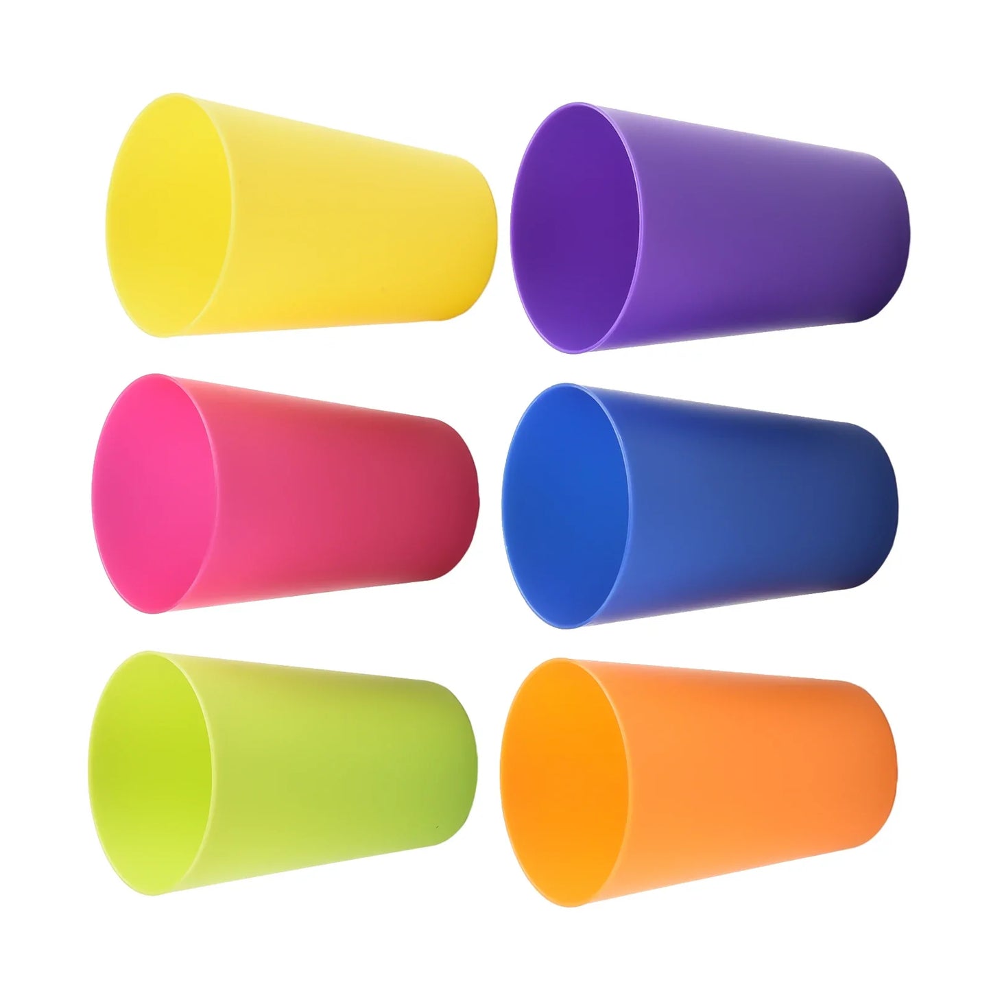 Colourful Plastic Cups Set of 6 | Microwave Safe Drinking Glasses for Juice, Coffee, and Water