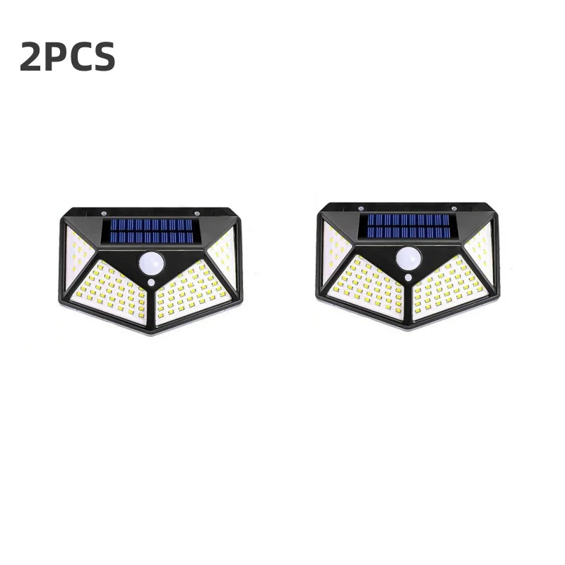 100 LED Solar Motion Sensor Light | Waterproof Outdoor Wall Lamp for Yard Security