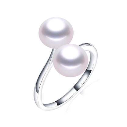 2026 New Arrival Black Natural Freshwater Pearl Ring | Adjustable 925 Sterling Silver Jewelry for Women Gifts