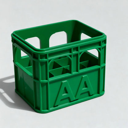 3D Printed Beer Crate Style Stackable Battery Storage Box | AA AAA 18650 21700 9V Organizer