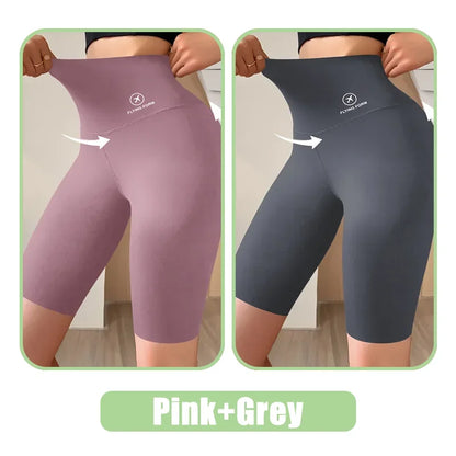 Pantalones Cortos Deportivos de Mujer M-XL Nuevos de Ciclismo Jogging Fitness Cintura Alta Push Up Pantalones Cortos de Gimnasio Mallas Ropa de Yoga