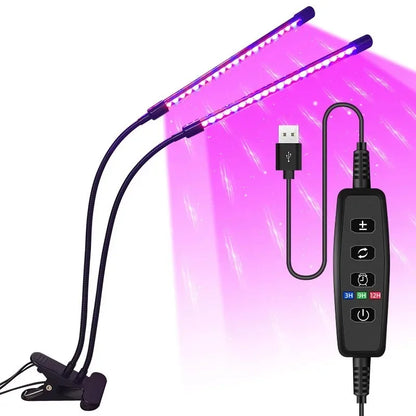 Lampe de croissance LED pour plantes, 10 niveaux de luminosité réglable, spectre complet, minuterie 3H/9H/12H, pour jardin intérieur et légumes