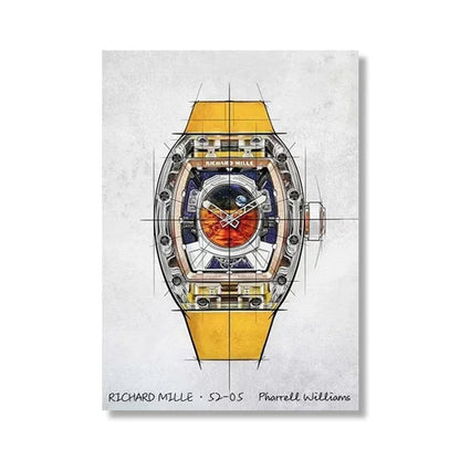 Brand Watch Line Room Living Canvas Painting Wall Art Home Decor