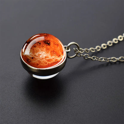 Solar System Galaxy Pendant Necklace | Unisex Astronomy Jewelry Gift