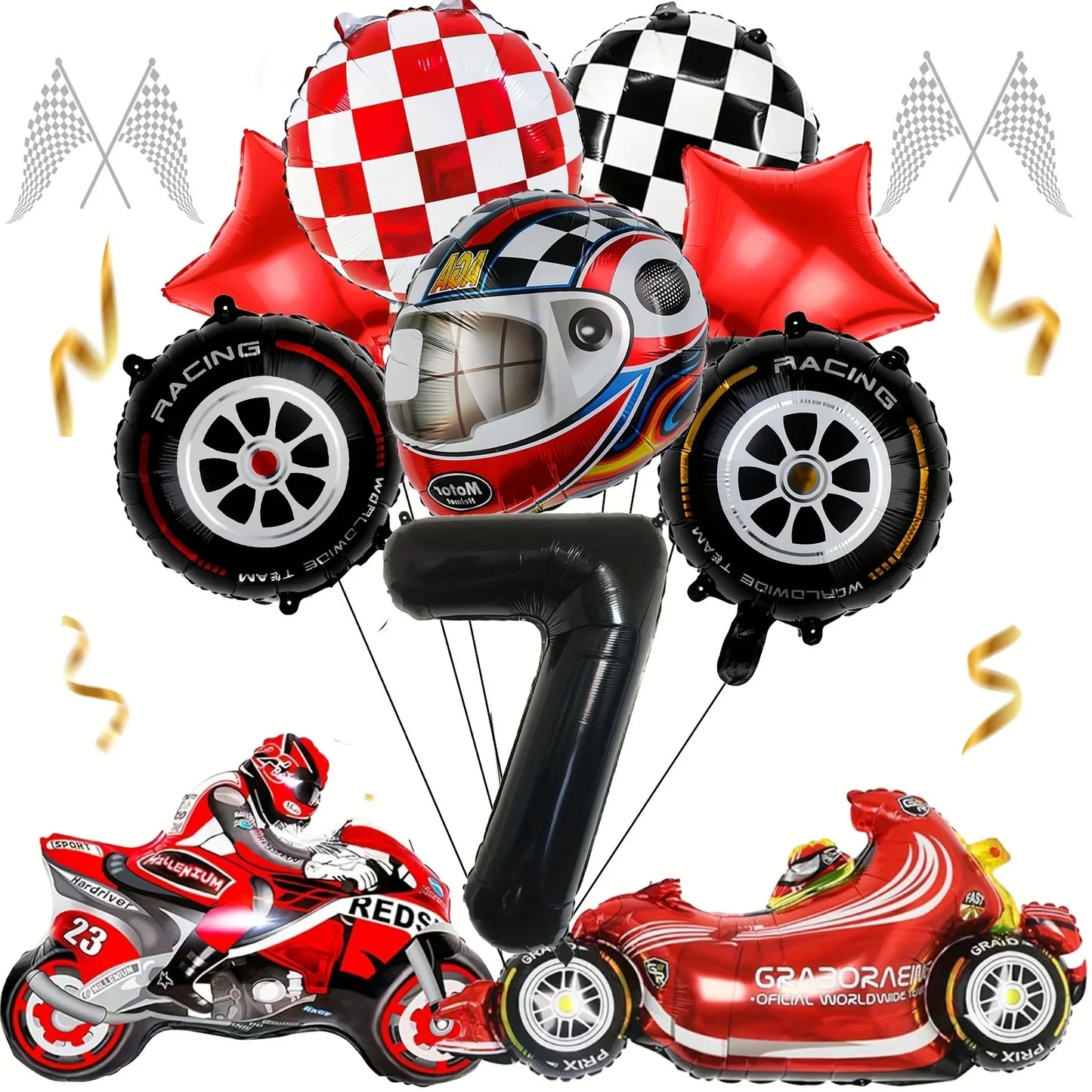 12pcs Racing Car Balloon Birthday Set | Party Decor for Boys