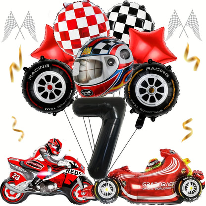 12pcs Racing Car Balloon Birthday Set | Party Decor for Boys