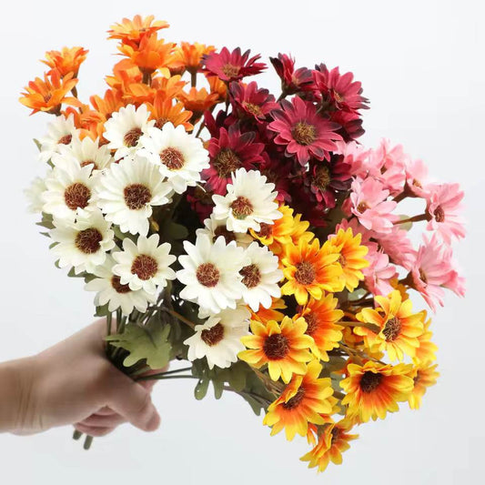SunsetBloom Everlasting Outdoor Mums – Lifelike Artificial Flowers for Garden & Patio Decor