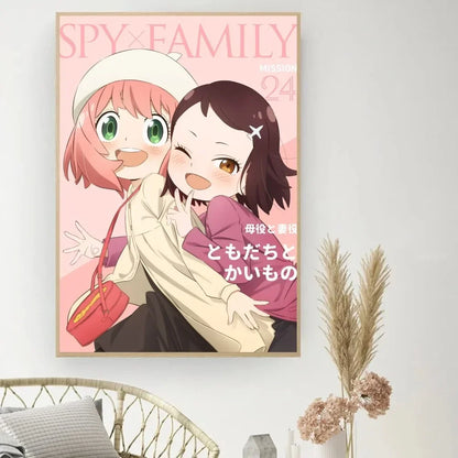 Lienzo clásico retro, anime "Spy X Family", póster impreso en HD, pintura decorativa para el hogar, sala de estar, dormitorio
