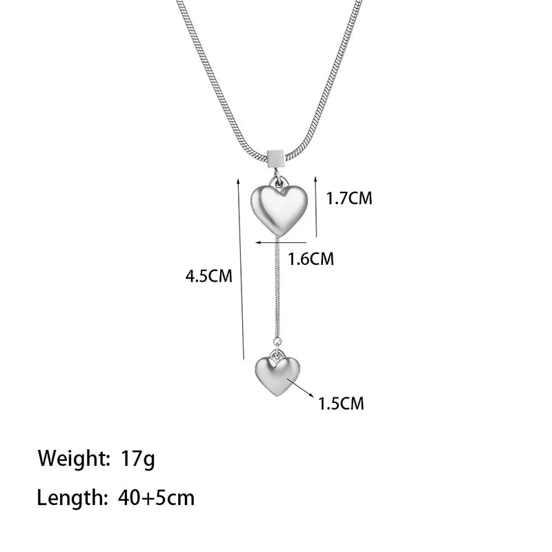 316L Stainless Steel Heart Necklace with Delicate Chain | Hypoallergenic Jewelry Gift for Women