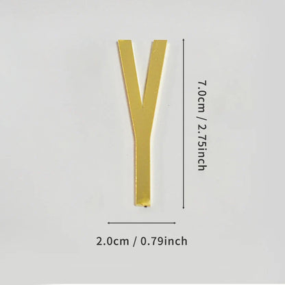 Golden Self Adhesive House Number Metal English Alphabet Letters for Apartment Room Door Plate Table Mailbox Number Stickers 7cm
