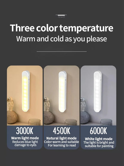 USB Rechargeable LED Night Light 3 Color Dimmable Magnetic Cabinet Lamp
