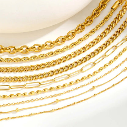 Vnox Square Chain Bracelet | Gold Stainless Steel Round Bubble Link Jewelry for Women
