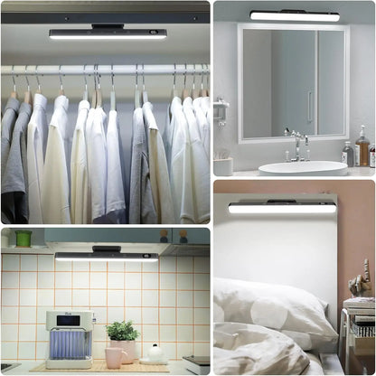 Rechargeable Dimmable Night Light with 3-Color LED Cabinet Lighting