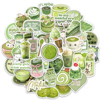 Matcha Girl Stickers Set | 50 Cute Cartoon Decals for Notebooks, Laptops & Luggage