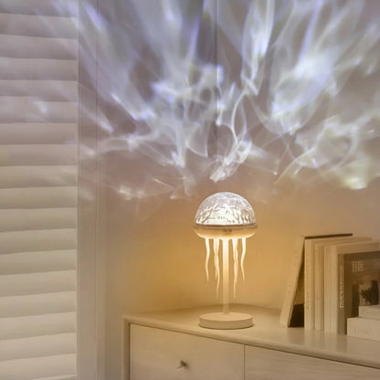 Jellyfish LED Projection Night Light Table Lamp Remote Ocean Ambient Bedroom