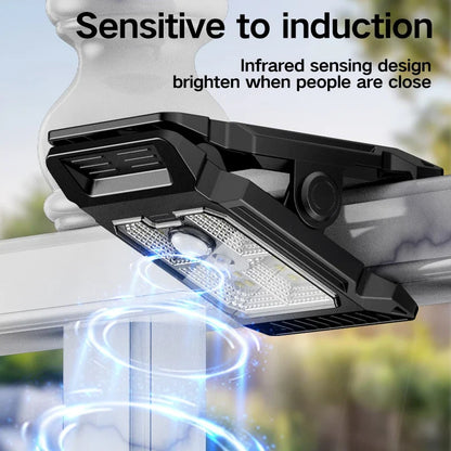 Solar Motion Sensor Garden Light | Outdoor Clip On LED Courtyard Lawn Lamp