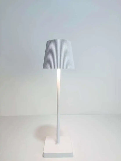 LumiGrid | Modern Stripe LED Table Lamp with Touch Dimming | Metal USB Desk Light for Decor