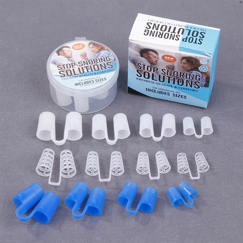 Silicone Anti-Snore Nasal Dilators 4/8Pcs Set | Snoring Nose Clip for Better Sleep
