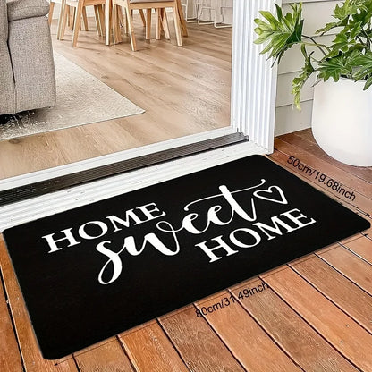 VIKAMA Felpudo de Bienvenida "HOME SWEET HOME" con Diseño de Corazones para el Día de San Valentín, Alfombra Antideslizante para Jardín Exterior, Regalo de Vacaciones, Decoración del Hogar