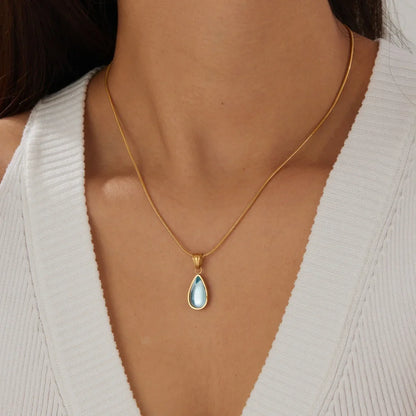 Teardrop Necklace Waterdrop Pendant | Minimalist Stainless Steel Jewelry for Women