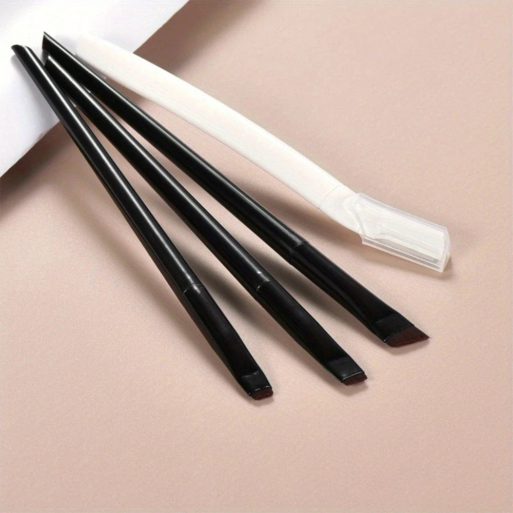 Ultra-Thin Eyebrow Brush Set | 3-Piece Angled Precision Makeup Brushes