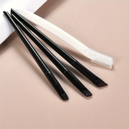 Ultra-Thin Eyebrow Brush Set | 3-Piece Angled Precision Makeup Brushes