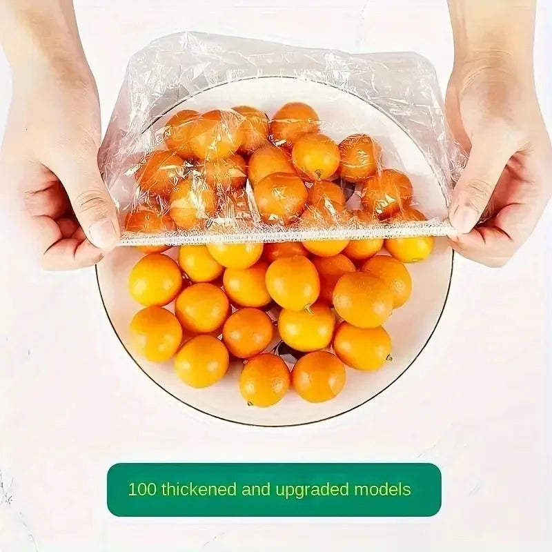 Lot de 100 Couvre-Plats Élastiques Transparents Réutilisables – Couvercles Extensibles en Plastique pour Bols et Assiettes – Hermétiques – Sans Odeur – L'Alternative Parfaite