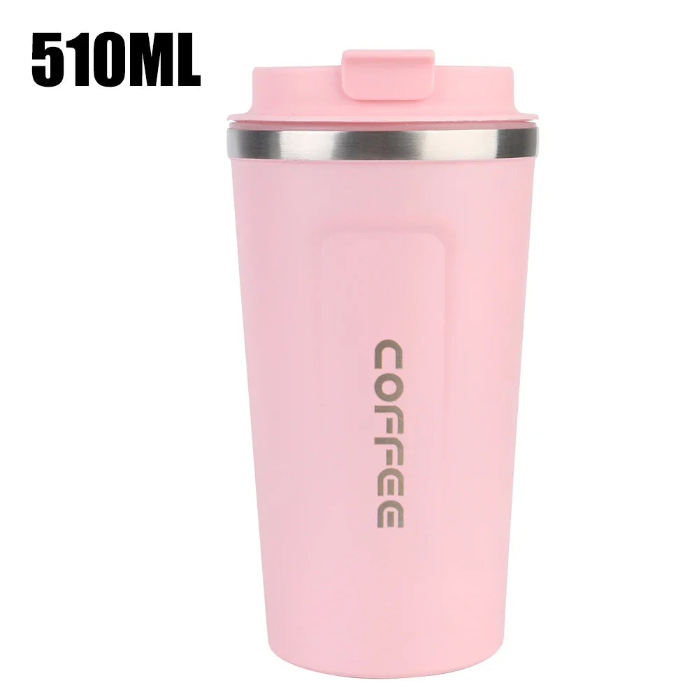 Double Stainless Steel Thermo Cafe Mug | Leak-Proof Travel Thermos for Coffee Tea