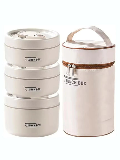 Portable Insulated Food Lunch Container | Thermal Lunch Box with Stackable Bowls