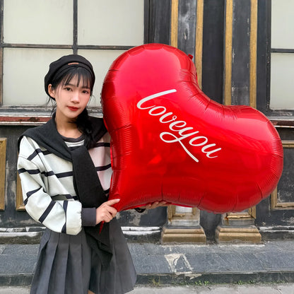 Heart to Heart Love Bear Balloon | Valentine's Day Decor with Stand
