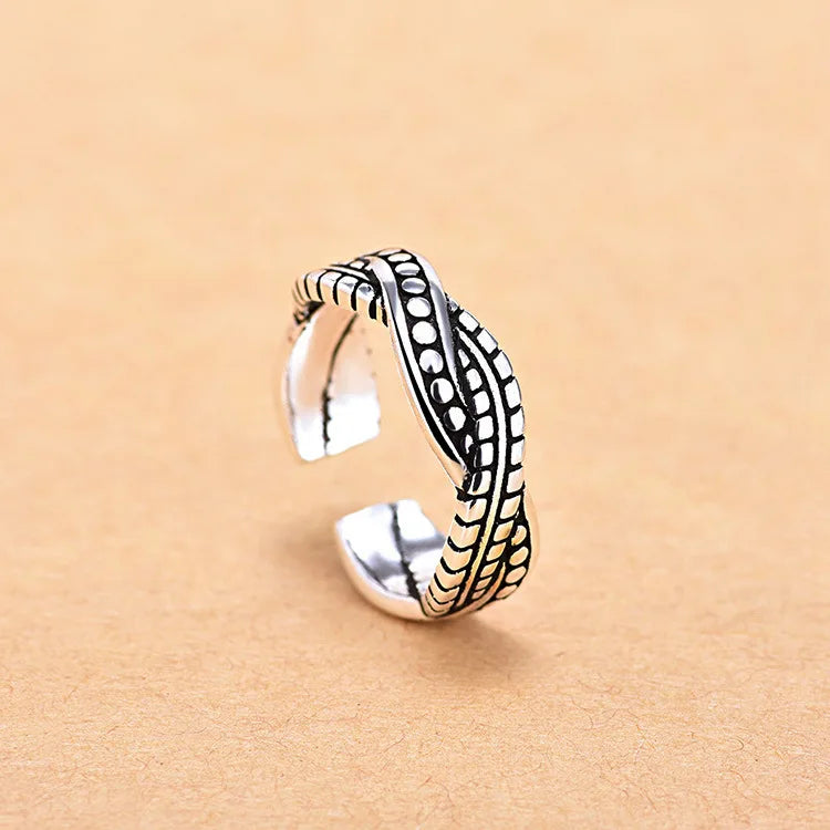 925 Sterling Silver Zircon Adjustable Ring | Women's Cocktail Jewelry