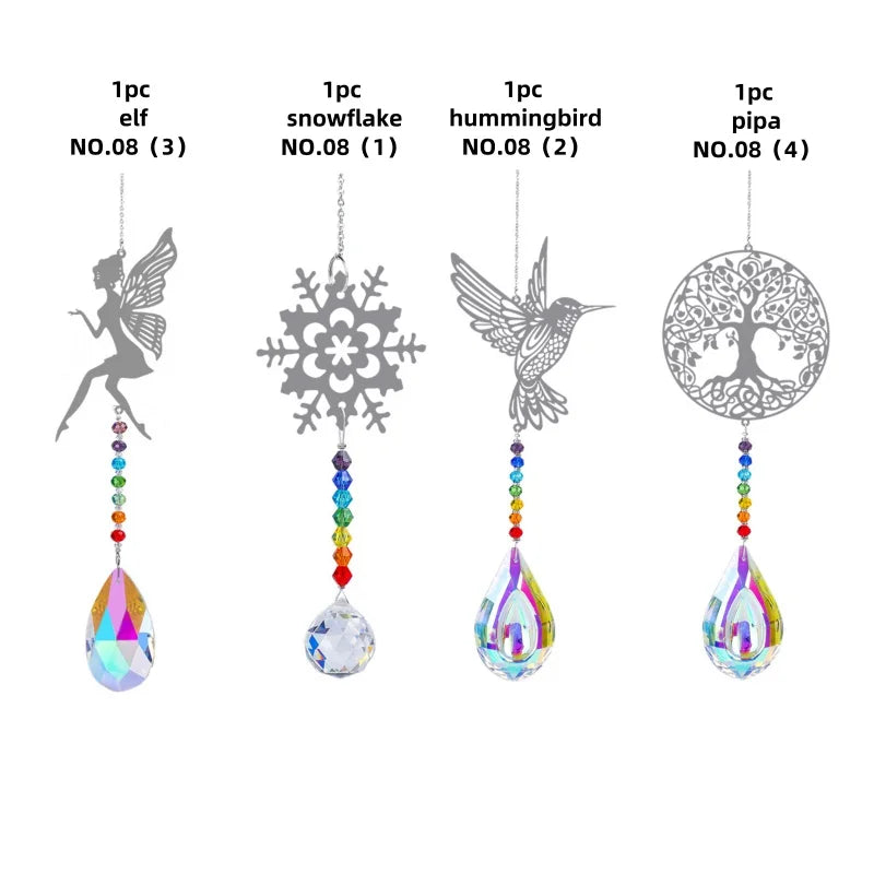 Attrape-soleil papillon en tôle d'animal avec pendentif boule de cristal prisme bricolage décoration suspendue décoration de fenêtre attrape-soleil de jardin