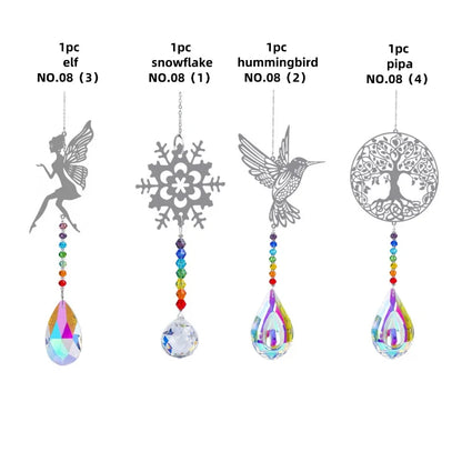 Attrape-soleil papillon en tôle d'animal avec pendentif boule de cristal prisme bricolage décoration suspendue décoration de fenêtre attrape-soleil de jardin