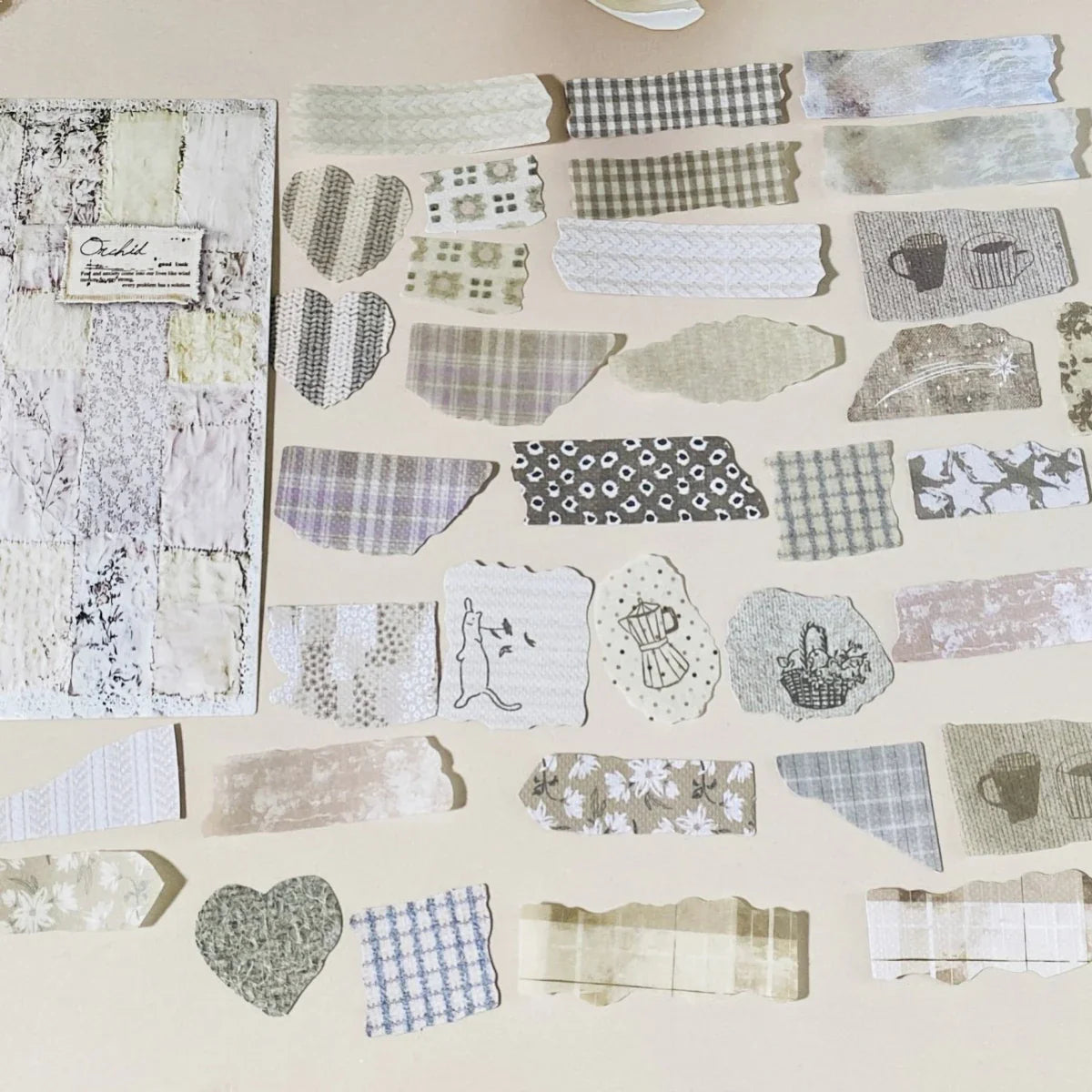 Vintage Paper Sticker Set for Junk Journal | 50-Pack Craft Supplies
