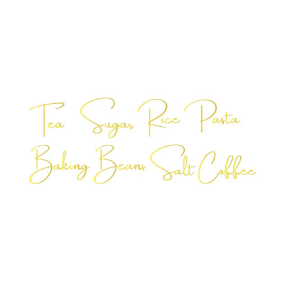Kitchen Canister Labels Sticker Set | Waterproof Vinyl Decals for Tea Coffee Sugar