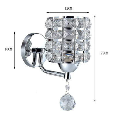 Crystal Wall Lamp – Gold/Silver Decorative Sconce Light for Bedroom & Living Room