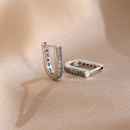 925 Silver Butterfly Heart Stud Earrings | Shining Zircon Jewelry Gift