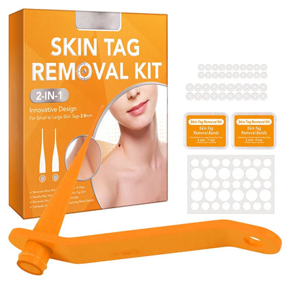 Kit 3-en-1 indolore pour l'élimination des acrochordons | Stylo de suppression des acrochordons, grains de beauté, acné et verrues avec cotons-tiges nettoyants