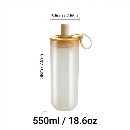 Clear Plastic Reusable Travel Mug | Leak-Proof Cup with Straw and Handle