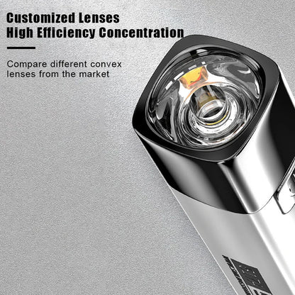 USB Rechargeable LED Flashlight 2 in 1 | Super Bright Mini Torch with Power Bank