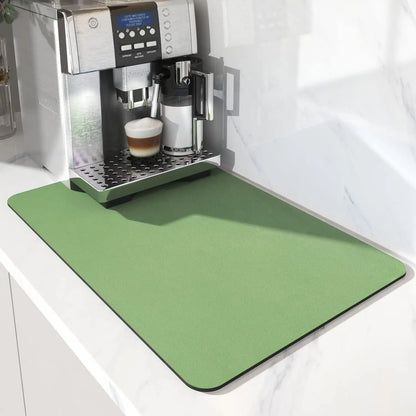 VIKAMA Coffee Machine Mat Rubber Backing Water-Absorbent Dish Drying Pad Kitchen Worktop Drainage Mat Home Decor