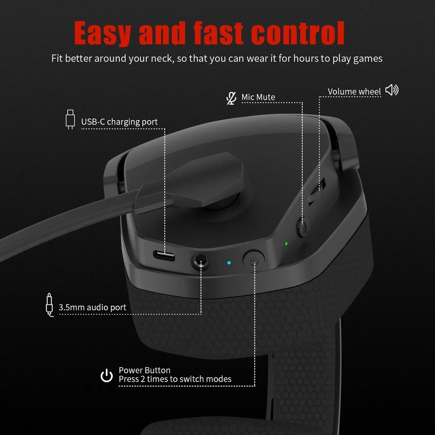 Casque de jeu sans fil NUBWO G06 Bluetooth 5.3 PS5 PC avec suppression du bruit