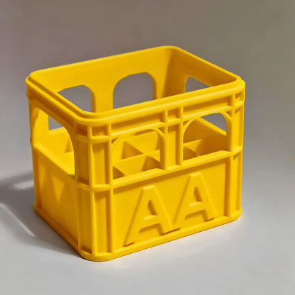 3D Printed Beer Crate Style Stackable Battery Storage Box | AA AAA 18650 21700 9V Organizer