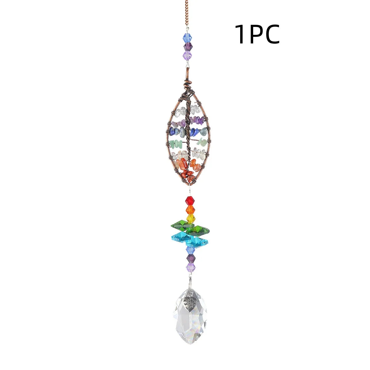 Attrape-soleil en cristal Arbre de Vie pour fenêtres, décorations à suspendre avec prismes pour la maison, l'intérieur, l'extérieur, la voiture, créant des arcs-en-ciel
