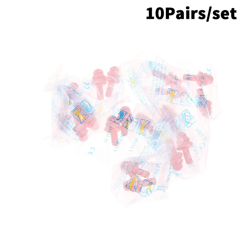10 Pairs Silicone Anti-Noise Earplugs for Sleep Work Travel | Noise-Canceling Hearing Protection