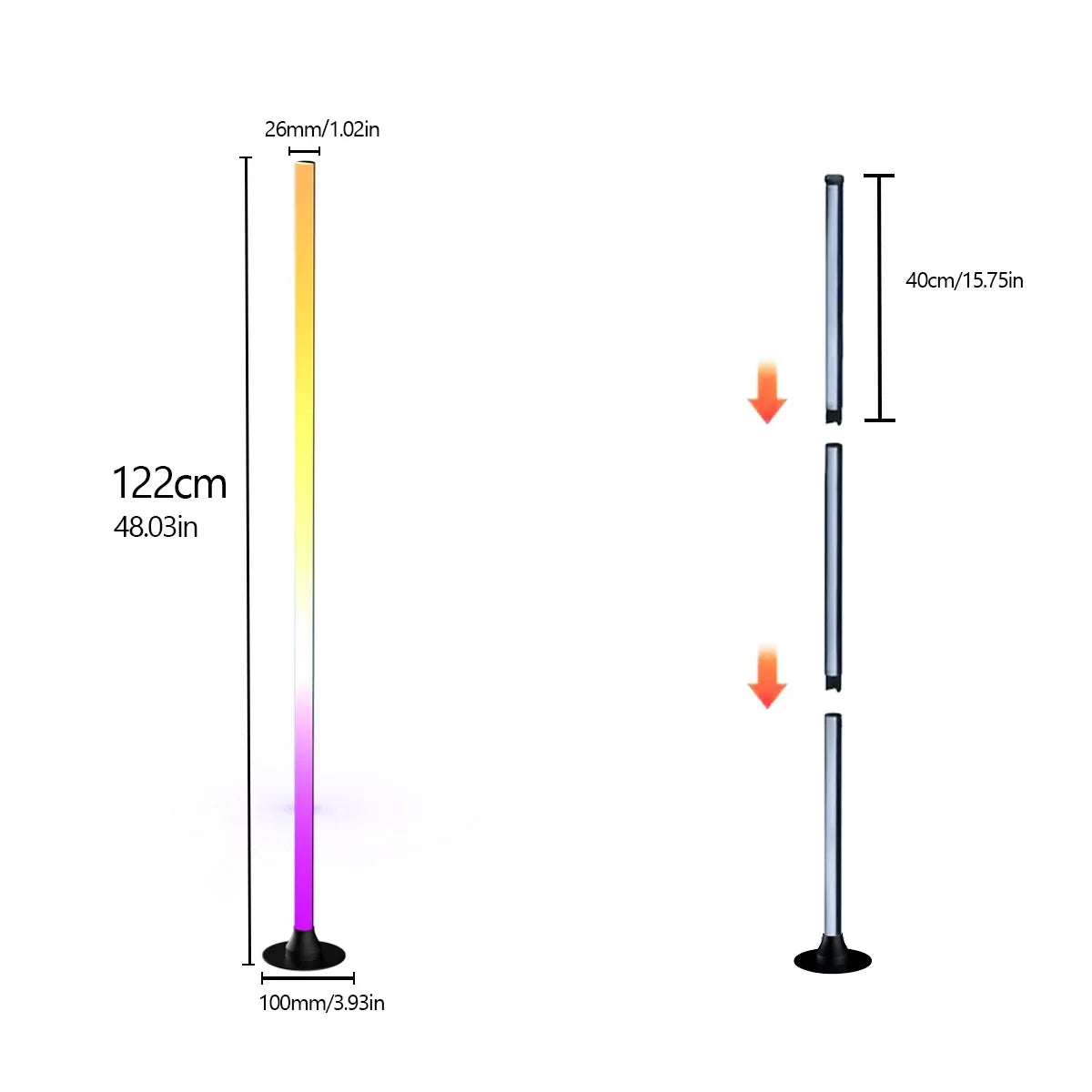 Smart RGB LED Floor Lamp App Control Music Sync Corner Light with Timer