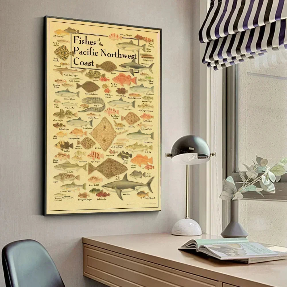 ACE Fishing Fish Sea Poster Mural Affiches et Posters Maison Salon Chambre Décoration Art Bar Café Tableau sans Cadre Affiche